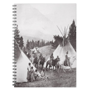 IndianTeepeeläger, Montana, c.1900 (b/w Anteckningsbok