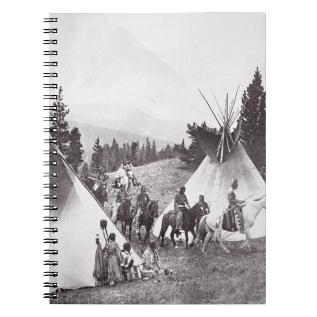 IndianTeepeeläger, Montana, c.1900 (b/w Anteckningsbok (Framsidan)