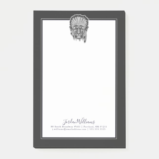 Indiantigerchefen | tillfogar ditt namn post-it block (Framsida)