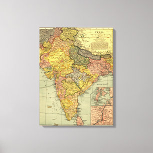 IndiaPanoramic MapIndia Canvastryck