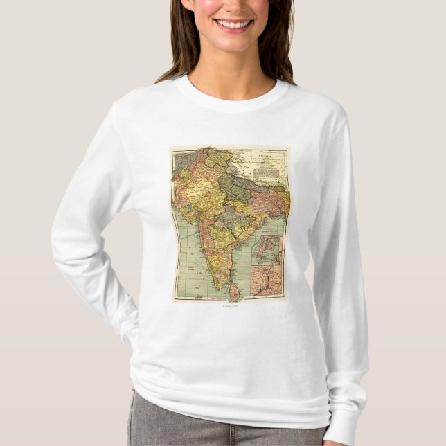 IndiaPanoramic MapIndia T Shirt (Framsida)