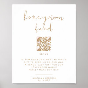INDIE Beige Boho Smekmånadsfond Bröllopsskylt Poster