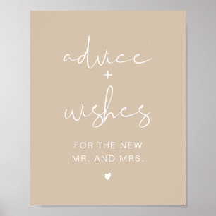 INDIE Bohemian Beige Advice & Önskemål Sign Poster