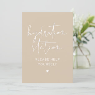 INDIE Bohemian Beige Cream Hydration Station Sign Inbjudningar