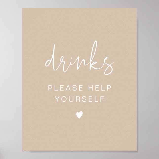 INDIE Bohemian Beige Drinks Pub Poster (Framsidan)