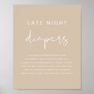 INDIE Bohemian Beige Late Night Diaper Game Poster