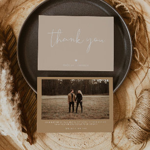 INDIE Bohemian Beige Modern Photo - tackkort Inbjudningar