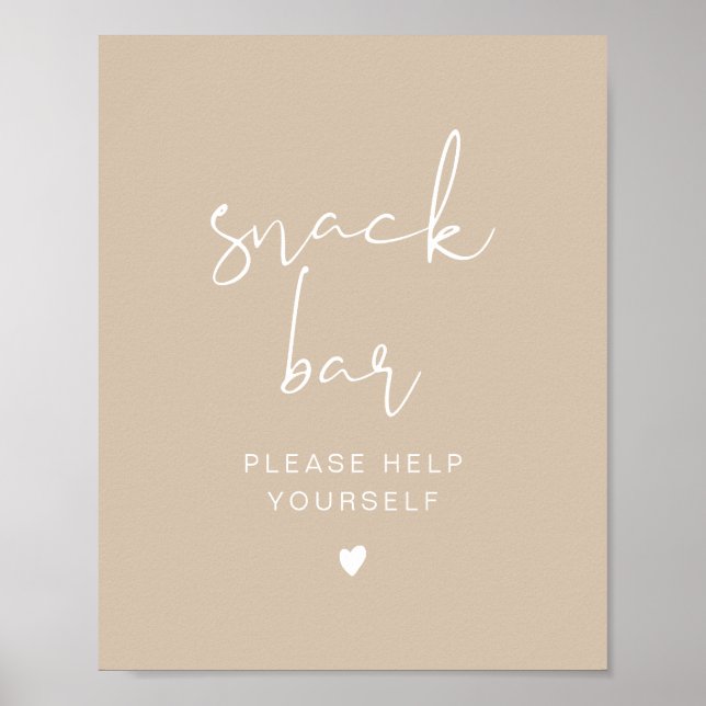 INDIE Bohemian Beige Modern Snack Pub Poster (Framsidan)