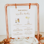 INDIE Bohemian Cocktail Namnteckning Drink Pub Men Poster<br><div class="desc">Det här namnteckning Drycket och menymärket pub har ett edgy, handskrivet, brinnande orange och modern minimalistisk design. Vattenfärgsgrafiken är handgjord och 15 populära drycker finns med här på listan. Klicka på knappen Redigera med design verktyg i anpassningsavsnittet för att se vilka drycker som ingår. Varje dryck göms så klicka på...</div>