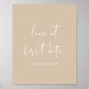 INDIE Bohemian Earth Toned Beige Dessert Pub Poster