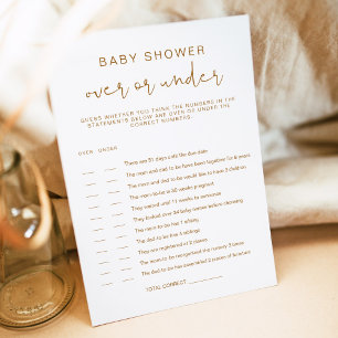 INDIE Bohemian over under Baby Shower Game Card Inbjudningar
