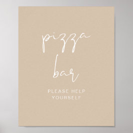 INDIE Bohemsk jordtonad beige pizzabarskylt Poster