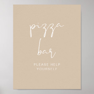 INDIE Bohemsk jordtonad beige pizzabarskylt Poster