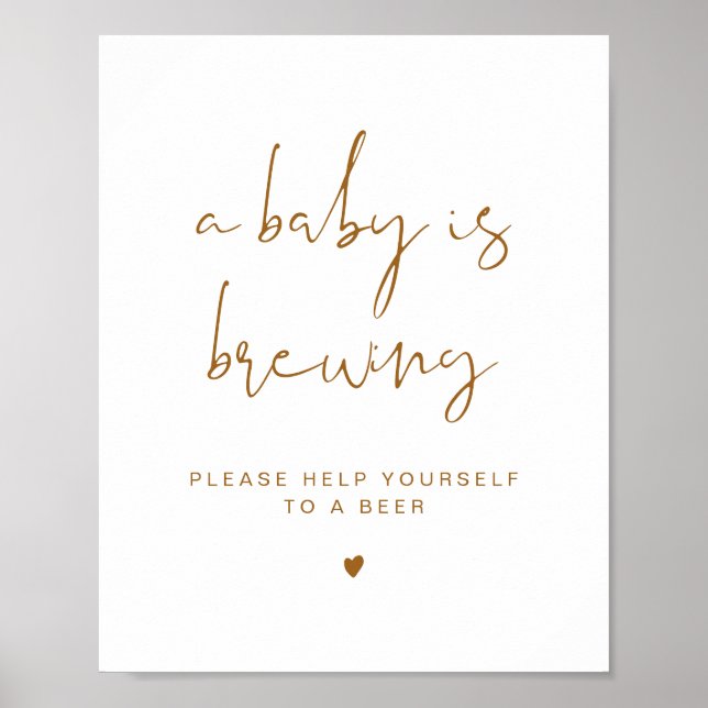INDIE Boho A Baby är Poster av Brewing Beer Sign (Framsidan)