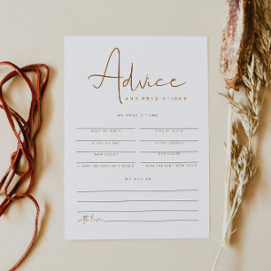 INDIE Boho Baby Shower Advice & Predictions Card Inbjudningar