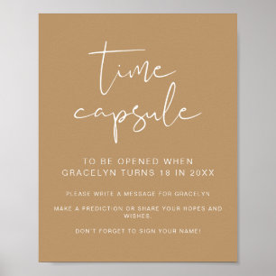 INDIE Boho Baby Shower Time Capsule Sign Poster