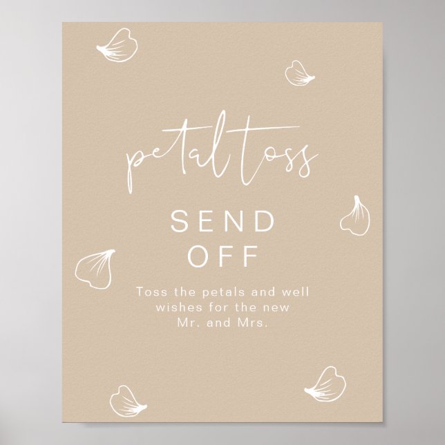 INDIE Boho Beige Bröllop Petal Toss - skicka av Poster (Framsidan)