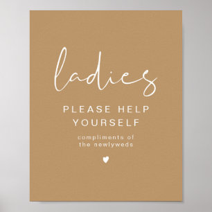 INDIE Boho Beige Dambadrum Toalett Accessoarer Aff Poster