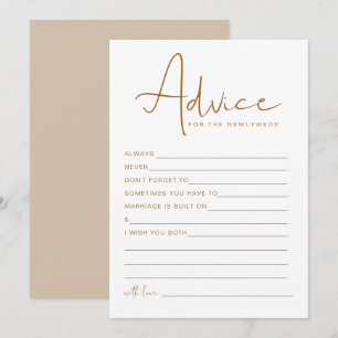 INDIE Boho Beige Newlyed Advice and Önskemål Game Inbjudningar