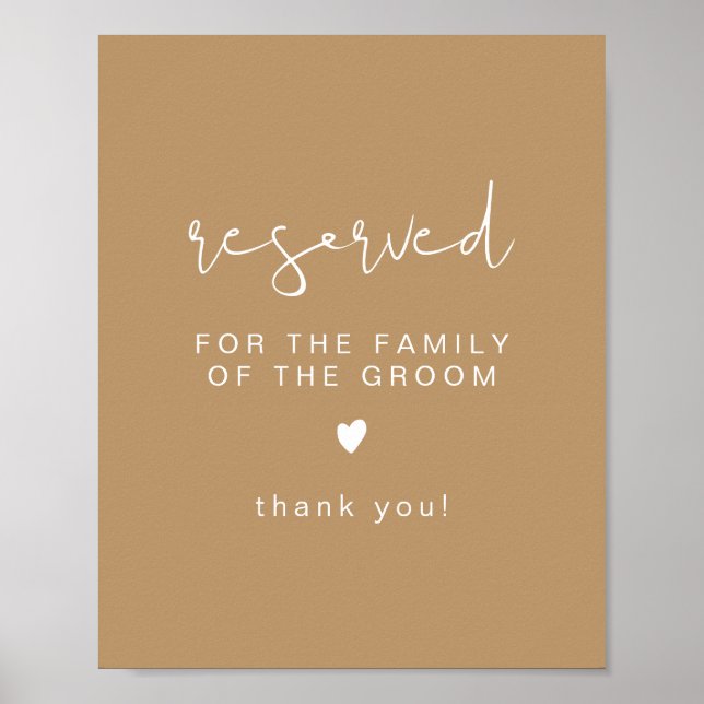 INDIE Boho Beige Reserved for Family of Groom Poster (Framsidan)