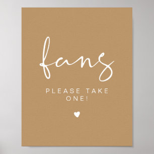 INDIE Boho Beige Ta ett Fläkt Bröllop-tecken Poster