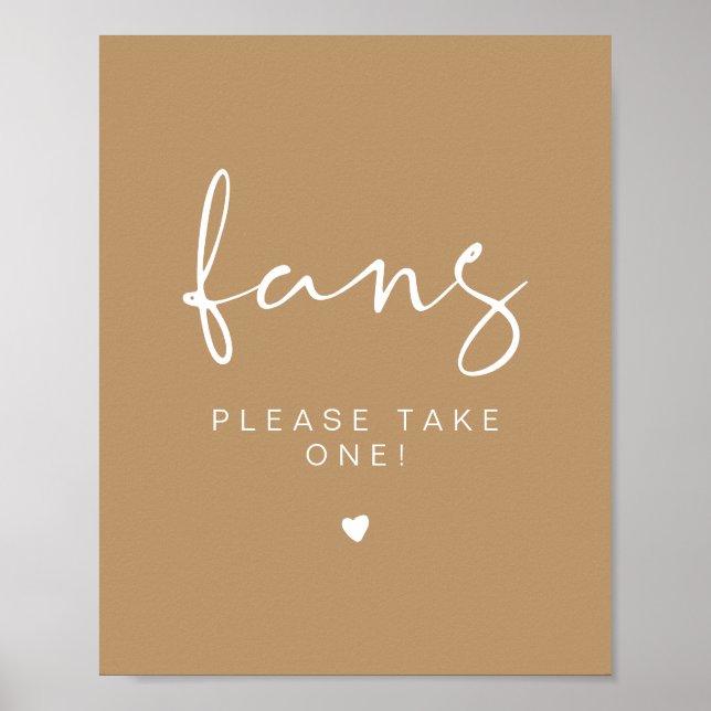 INDIE Boho Beige Ta ett Fläkt Bröllop-tecken Poster (Framsidan)