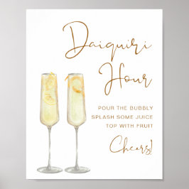 INDIE Boho Bränd Orange Bröllops Daiquiri Timme  Poster
