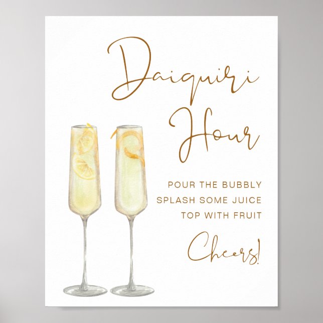 INDIE Boho Bränd Orange Bröllops Daiquiri Timme  Poster (Framsidan)