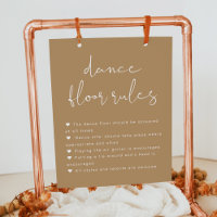 INDIE Boho Bröllop Dance Golv Regler-tecken