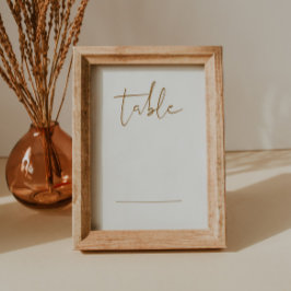 INDIE Boho Burnt Orange Bröllop Blank Bordsnummer