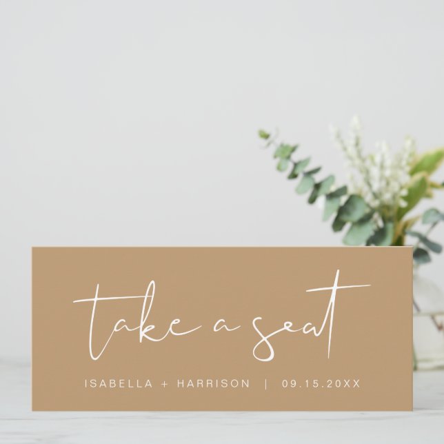 INDIE Boho Earth Tone Ta ett sätesrubrikkort Inbjudningar (Stående Fram)