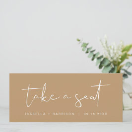 INDIE Boho Earth Tone Ta ett sätesrubrikkort Inbjudningar