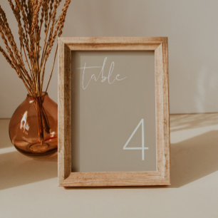 INDIE Boho Earth Tone Taupe Minimal Bordsnummer