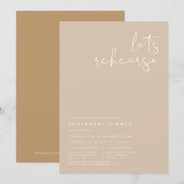 INDIE Boho Earth Toned Beige Rehearsal Dinner Inbjudningar