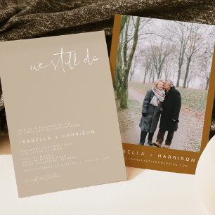 INDIE Boho Earth Toned Beige Vi gör Vow Renewal Inbjudningar