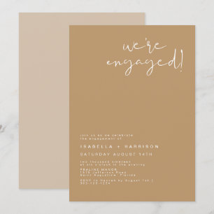 INDIE Boho Earth Toning Förlovning Meddelande Inbjudningar