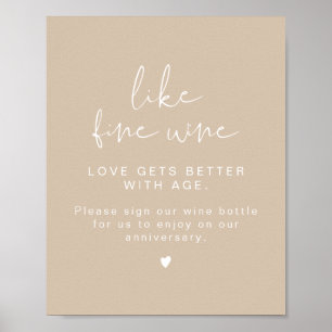 INDIE Boho Minimalist Vin Bröllop Guestbook-tecken Poster
