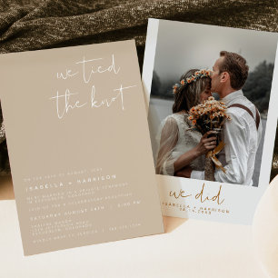 INDIE Boho Photo Elopement - mottagningsinbjudan Inbjudningar