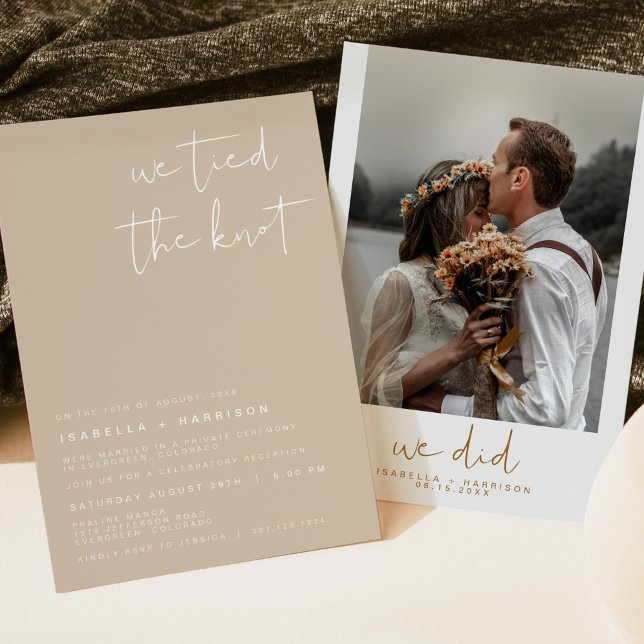 INDIE Boho Photo Elopement - mottagningsinbjudan Inbjudningar (Skapare uppladdad)