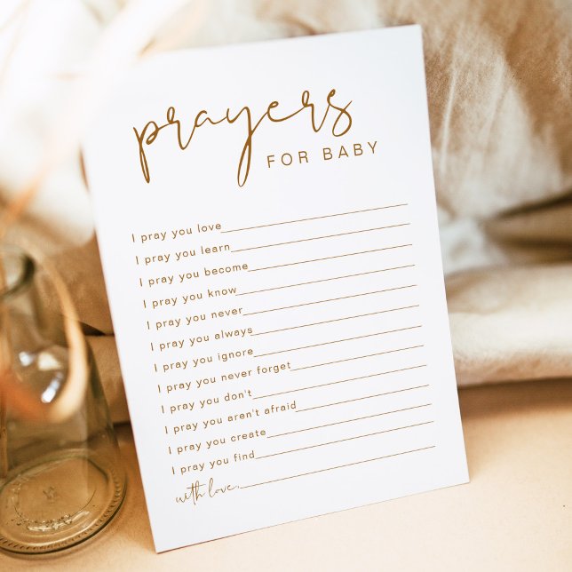 INDIE Boho Prayers for Baby Card Inbjudningar (Skapare uppladdad)