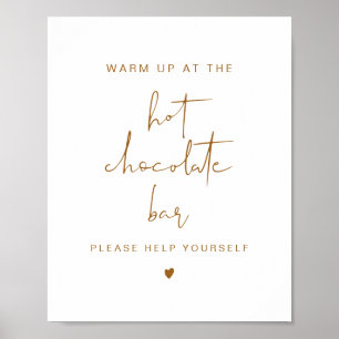 INDIE Boho Terracotta Hett Chocolate Pub Sign Poster