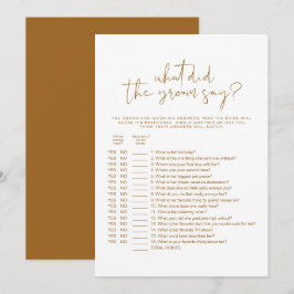 INDIE Boho What was Groom say Möhippa Game Inbjudningar