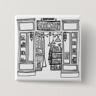Indie Bookshop Square Badge Knapp
