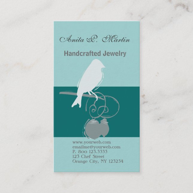 Indie Handkritad judelry Designer Bead Artist Visitkort (Framsida)