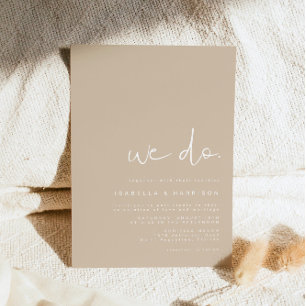 INDIE Modern Bohemian Earth Tone Beige Wedding Inbjudningar