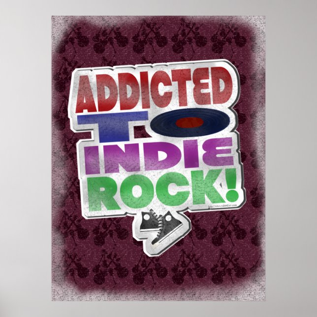 Indie Rock Beroende Episk Kul Musik Slogan Poster (Framsidan)