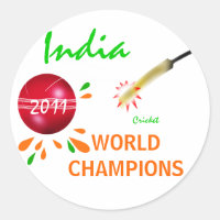 Indien 2011 ICC Cricket Vm Champions Sticker