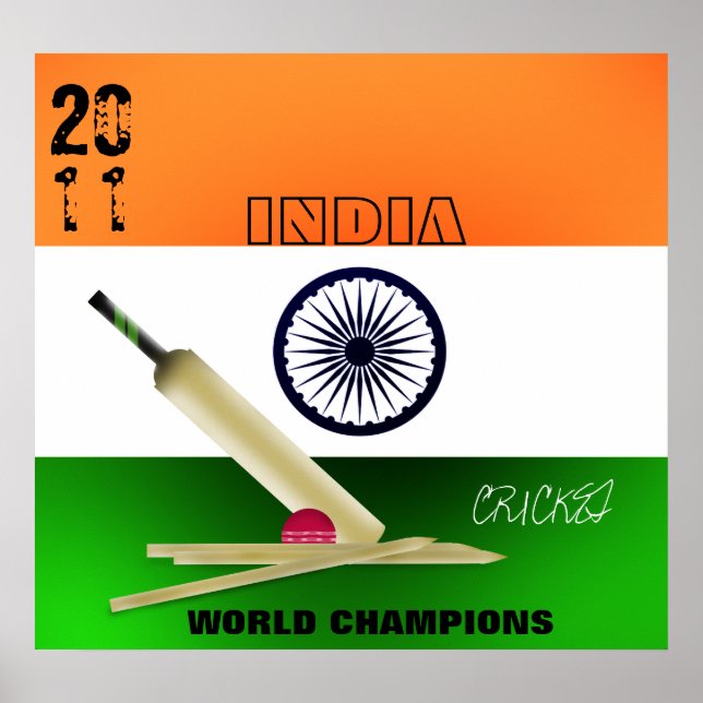 Indien 2011 ICC Vm Champions Poster Skriv ut (Framsidan)