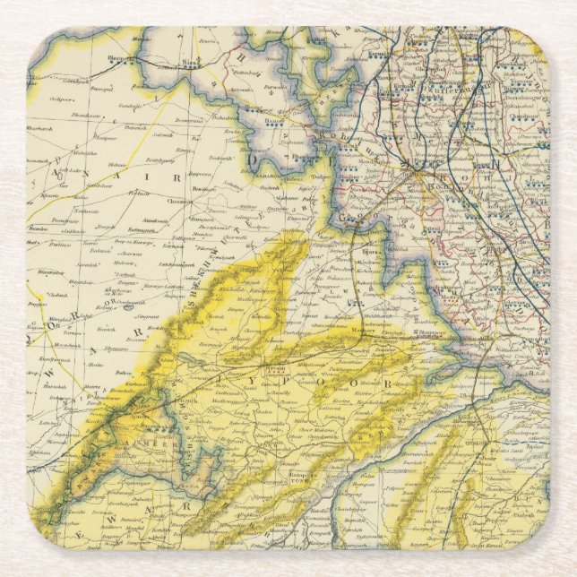 Indien 4 underlägg papper kvadrat (Framsidan)