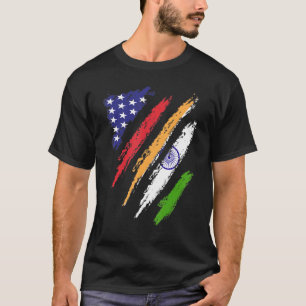 Indien American Grown Flagga USA Patriot Heritage  T Shirt